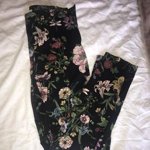 Floral dress slacks with belt loops